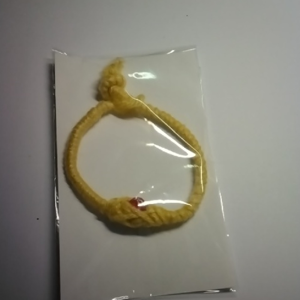 Lorena Espinoza Design Yellow Bracelet with Red Accent